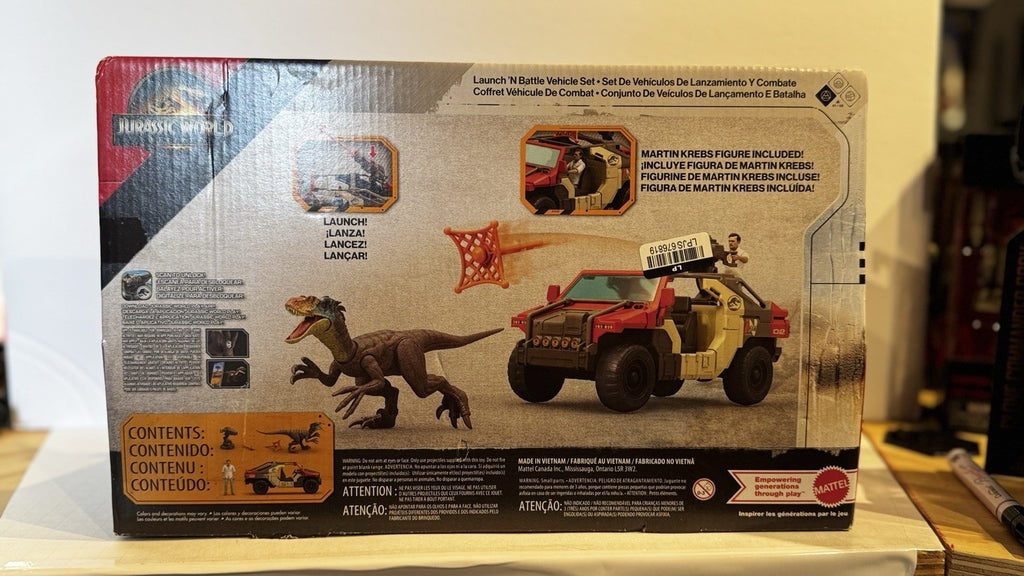 ​Mattel Jurassic World Rebirth Vehicle with 1 Human & 1 Dinosaur Figure, Launch1