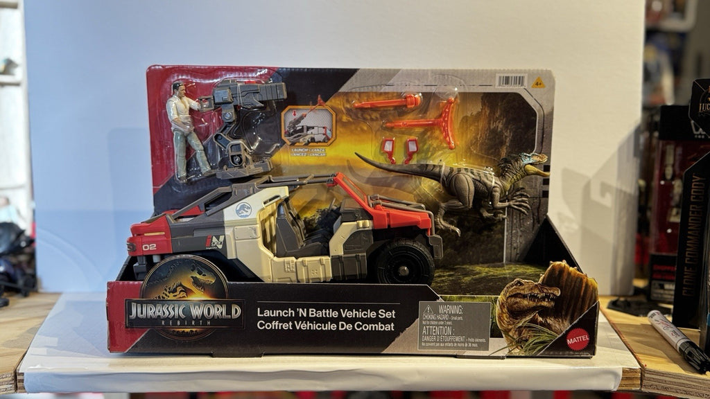 ​Mattel Jurassic World Rebirth Vehicle with 1 Human & 1 Dinosaur Figure, Launch0